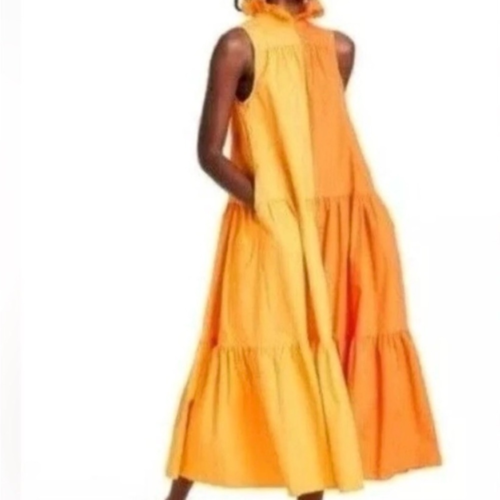 Christopher John Rogers x Target Yellow and Orange tiered dress